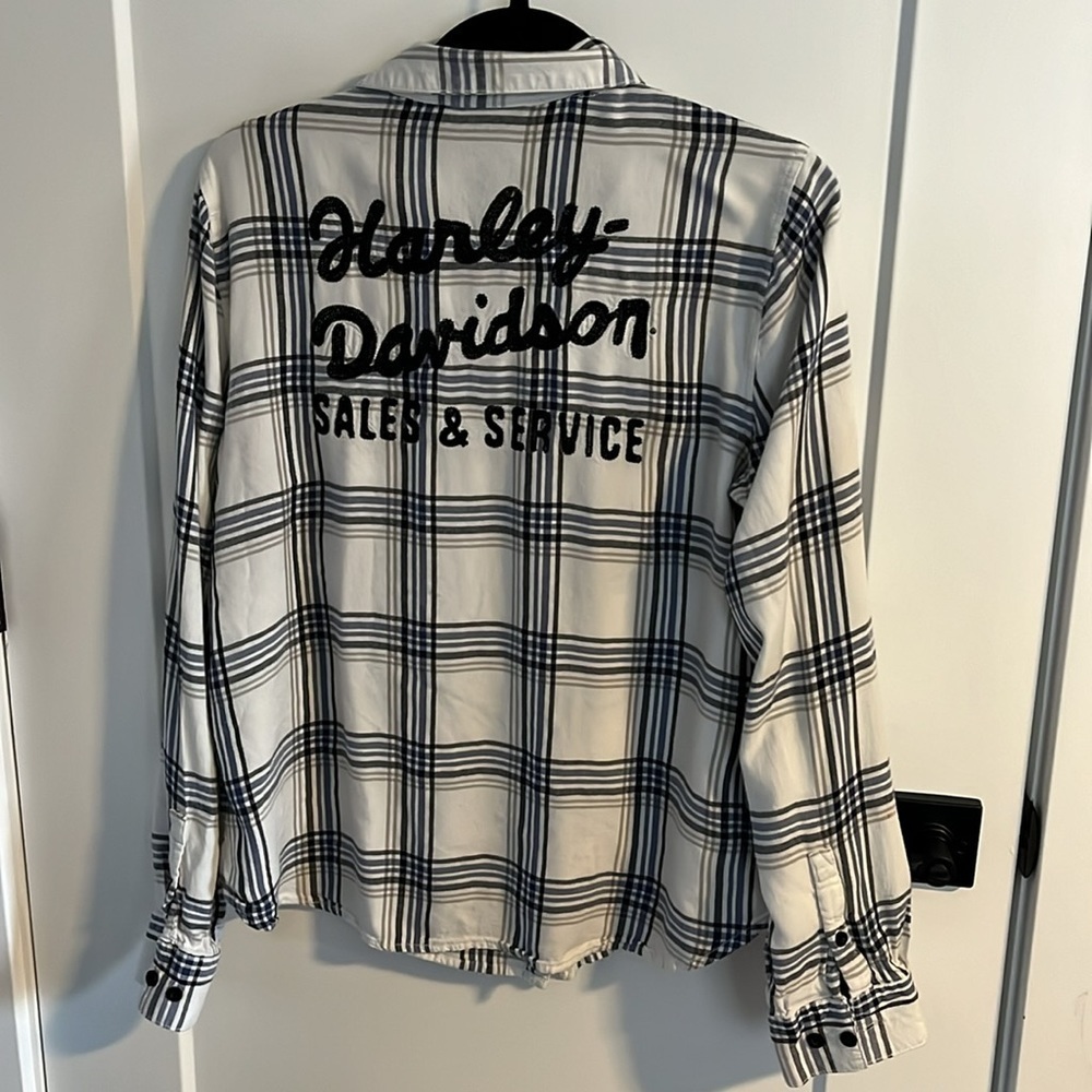 Harley Davidson HD Soft Plaid Flannel Button Down Shirt